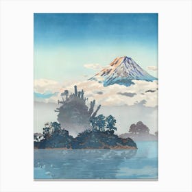 Fuji over the clouds and Moving castle - Ukiyo-e Canvas Print