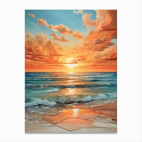 Sunset On The Beach 32 Canvas Print