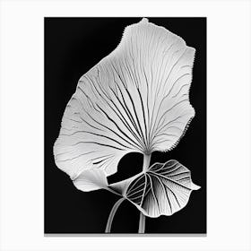 Ginkgo Biloba Leaf Linocut 2 Canvas Print