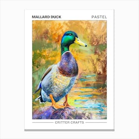 Mallard Duck Pastel Watercolour 4 Poster Stampe su tela