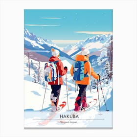 Hakuba   Nagano Japan, Ski Resort Poster Illustration 3 Canvas Print