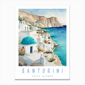 Santorini Travel Art Print Canvas Print