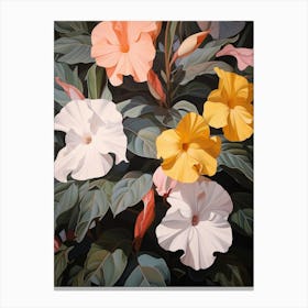 Impatiens 3 Flower Painting Canvas Print