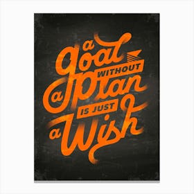 Goal Without Plan Is Just A Wish — coffee poster, coffee lettering, kitchen art print, kitchen wall decor Canvas Print