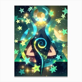 Moon And Stars Canvas Print