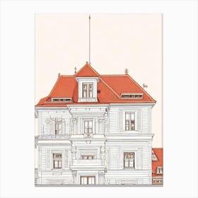 Hofbräuhaus Am Platzl Munich Boho Landmark Illustration Canvas Print
