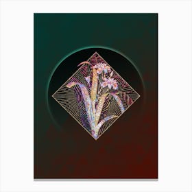 Abstract Gold Iris Fimbriata Mosaic Botanical Illustration n.0131 Canvas Print