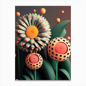 3d Flower Art Canvas Print