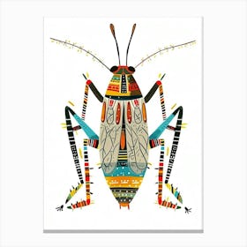 Colourful Insect Illustration Cricket 12 Canvas Print