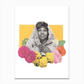 Aretha Franklin Collage Canvas Print