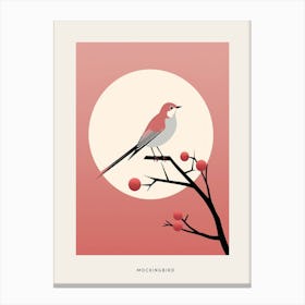 Minimalist Mockingbird 1 Bird Poster Canvas Print