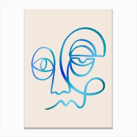 Blue Feeling Canvas Line Art Print