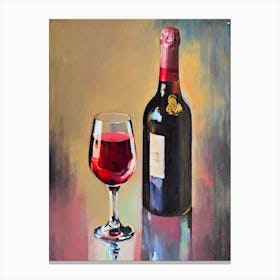 Rosé Champagne Oil Painting Cocktail Poster Canvas Print