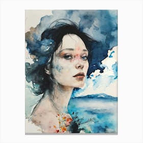 Watercolor Of A Woman 1 Canvas Print