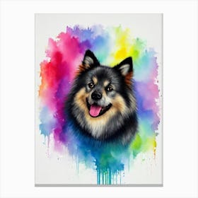 Keeshond Rainbow Oil Painting dog Canvas Print