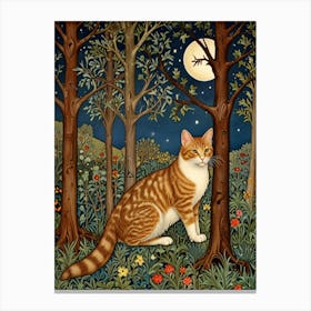 William Morris Cat In The Woods 1 Canvas Print