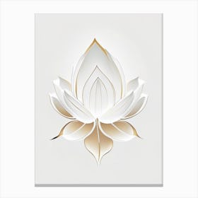 White Lotus Retro Minimal 2 Canvas Print