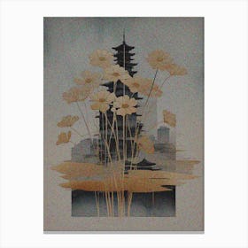 Asian Flowers Ukiyo-e Canvas Print