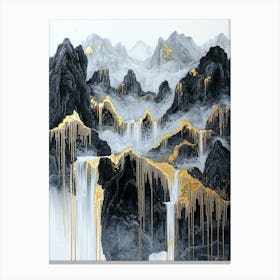 Alps Golden Peaks - Textured Modernism Canvas Print