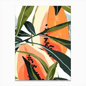 Papaya Close Up Illustration 2 Canvas Print