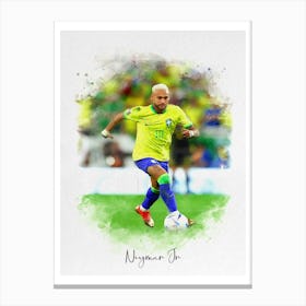 Neymar Brazil Watercolor Canvas Print