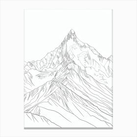 Gasherbrum Pakistan China Line Drawing 8 Canvas Print