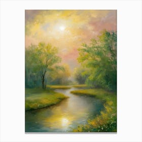 Sunset By The River Canvas Print