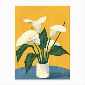 Calla Lily Flowers On A Table   Contemporary Illustration 3 Canvas Print