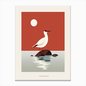 Minimalist Canvasback 1 Bird Poster Canvas Print