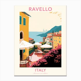 Ravello, Italy, Flat Pastels Tones Illustration 3 Poster Canvas Print