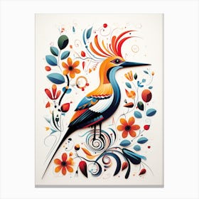 Scandinavian Bird Illustration Hoopoe 2 Canvas Print