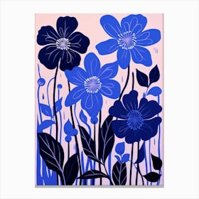 Blue Flower Illustration Columbine 2 Canvas Print