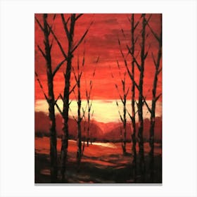 Sunset Over Trees Canvas Print