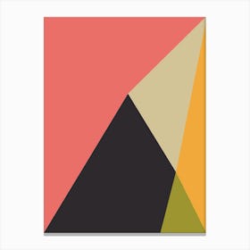Modern Geometric Abstraction Color Block in Coral Canvas Print