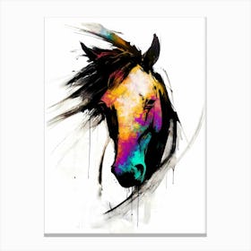 Horse Wild Tribal Illustration Art 02 Canvas Print