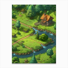 Countryside Pixel Art 4 Canvas Print