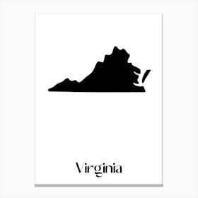 Virginia State Silhouette Canvas Print