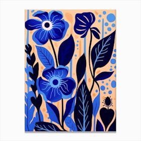 Blue Flower Illustration Gloriosa Lily 3 Canvas Print
