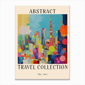 Abstract Travel Collection Poster Tokyo Japan 8 Canvas Print