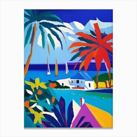 Turks And Caicos Colourful Painting Tropical Destination Canvas Print