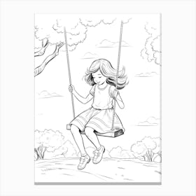 Line Art Inspired By The Swing 5 Canvas Print