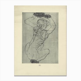 Crouching, Egon Schiele Canvas Print