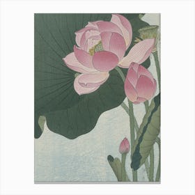 Japanese Ukiyo-E Lotus Flower Canvas Print