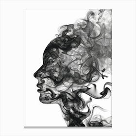 Smoke Portrait Of A Woman 2 Canvas Print