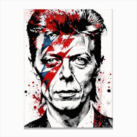 David Bowie Portrait Ink Painting (26) Canvas Print