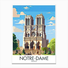 Notre Dame Travel Print Paris France Gift Canvas Print