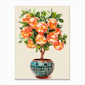 Mosaic Orange Tree 1 Canvas Print