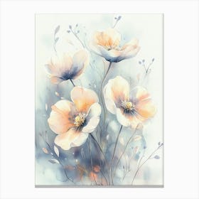 Watercolor Drawing Of Flowers In Soft Colors Toile