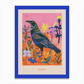 Spring Birds Poster Raven 1 Canvas Print