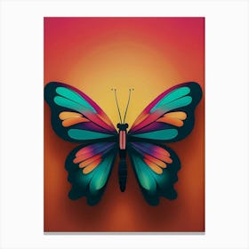 Butterfly On A Sun Background  Canvas Print